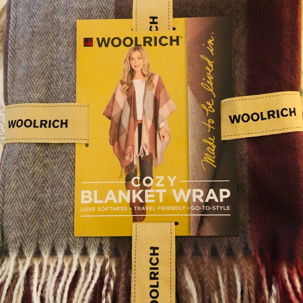 WOOLRICH Plaid Cozy & Soft Blanket Wrap Size OSFA - Picture 2 of 6